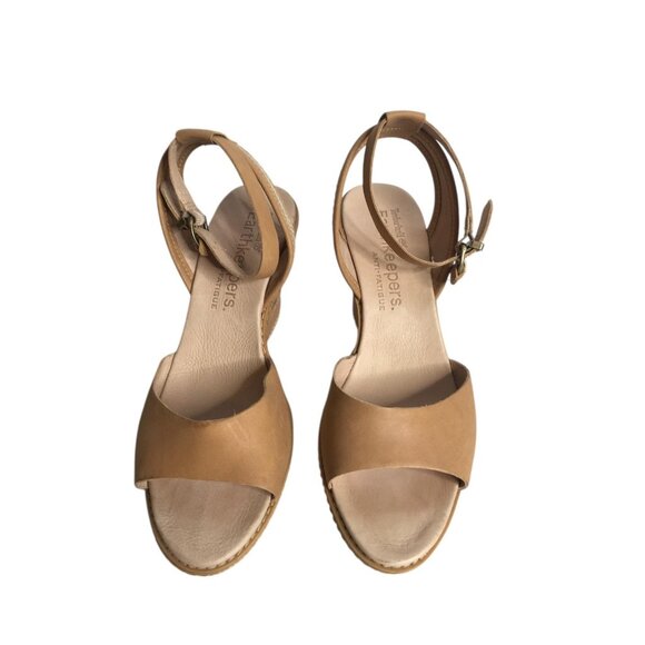 Timberland Earthkeepers Sandals Womens 7.5 Tan Wedge Cork Anti Fatigue Leather - Picture 12 of 14